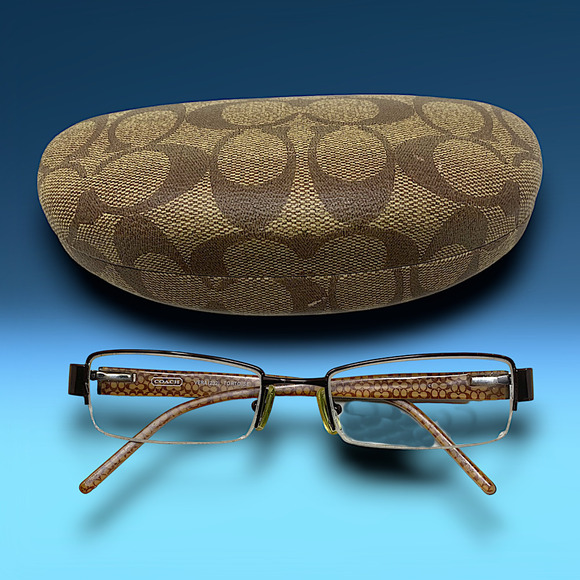 Coach Vera 232 Tortoise Brown Eyeglasses Frames Only 50-18-135 Half Rim + Case main image 8